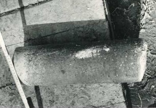Freital-Zauckerode. Paul-Berndt-Grube (ehemaliger Königin-Carola-Schacht). Tiefbohrung F 7 (Teufe 66,1 - 68,55). Massiver rötlicher Wachtelbergtuff