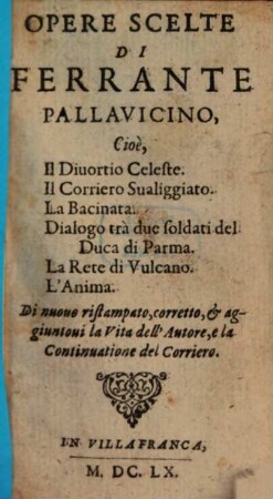 Opere Scelte Di Ferrante Pallavicino