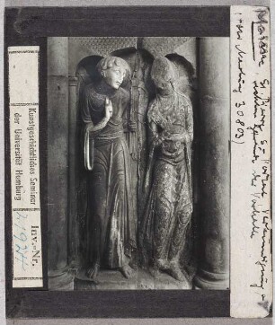 Moissac: Abteikirche St. Pierre, Südvorhalle, Portal, rechtes Gewände, Verkündigung