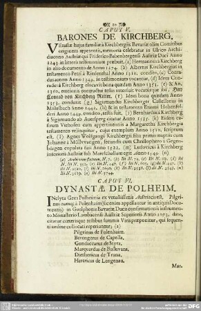 Caput V. Barones de Kirchberg