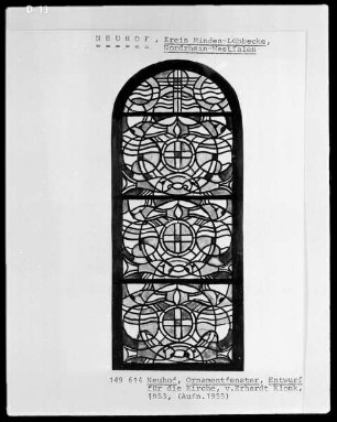 Entwurf eines Ornamentfensters für die Kirche in Neuhof?