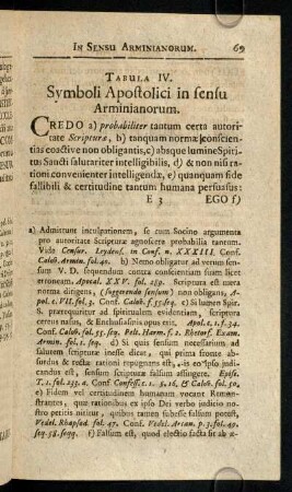 68-76, Credo a) probabiliter tantum certa ...