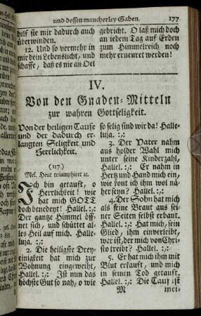 IV. Von den Gnaden-Mitteln zur wahren Gottseligkeit.