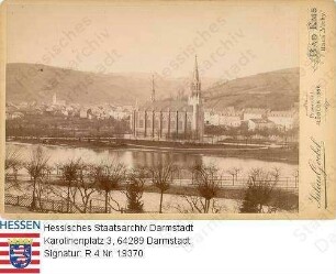 Bad Ems, Panorama mit Kirche und Lahn