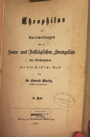 Theophilus oder Unterweisungen über die sonn- und festtäglichen Evangelien des Kirchenjahres für das christliche Volk, 2