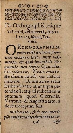 Johannis Michaelis Dilherri ... Apparatus philologiae, sive Justi Lipsii Orthographia