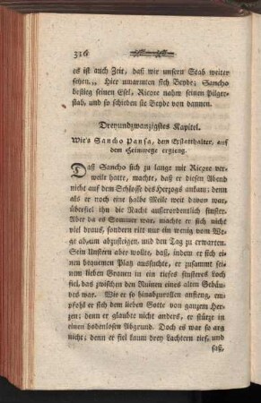 Dreyundzwanzigstes Kapitel. Wie's Sancho Pansa, dem Eystatthalter, auf dem Heimwege ergieng