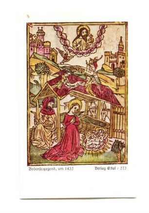 Kunstkarte mit Darstellung Christi (kleines Andachtsbild)