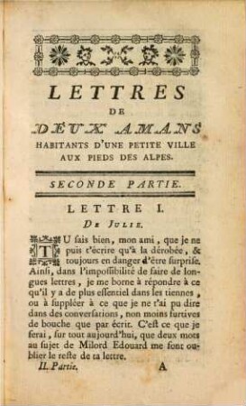 Lettres de deux amans, habitants d'une petite ville aux pieds des Alpes, 2