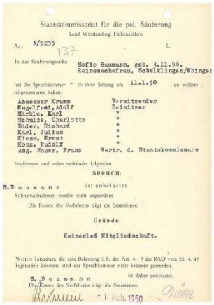 Baumann, Sofie