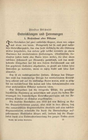 Fünfter Abschnitt. Entwicklungen und Hemmungen