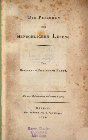 Die Perioden des menschlichen Lebens