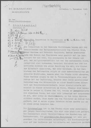 Knittlingen: Inspektionsbericht 1965
