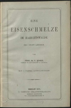 Eine Eisenschmelze im Habichtswalde bei Stift Leeden