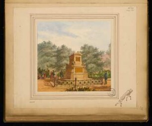 Gefallenendenkmal, Stendal Monatskonkurrenz März 1875: Perspektivische Ansicht
