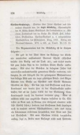 136-140 [Rezension] Legis-Glückselig, August Anton, Christus-Archäologie