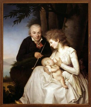 Selbstbildnis mit Frau Sophie, geb. Müller und Tochter Betty