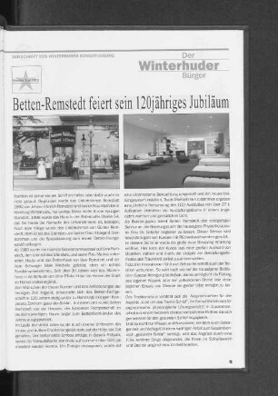 Betten-Remstedt feiert sein 120jähriges Jubiläum