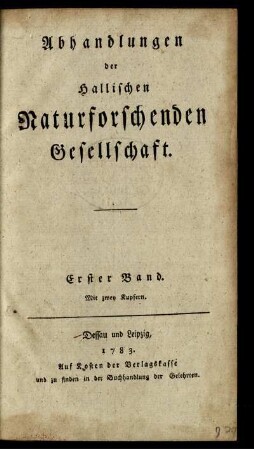 1: Abhandlungen der Hallischen Naturforschenden Gesellschaft
