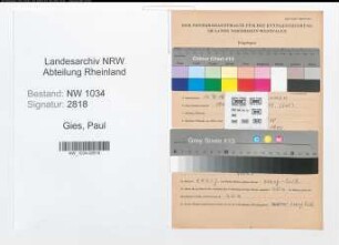 Entnazifizierung Paul Gies , geb. 02.04.1909 (Oberzahlmeister)
