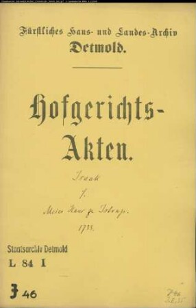 Isaak, Schutzjude in Bega gegen Meier Hans zu Istrup - Schuldforderung