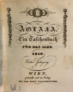 Aglaja : ein Taschenbuch für das Jahr ... 4. 1818