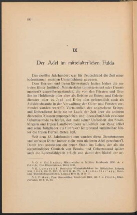 IX Der Adel im mittelalterlichen Fulda