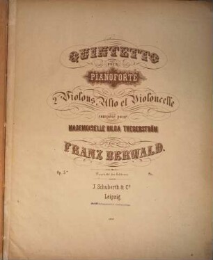 Quintetto pour pianoforte, 2 violons, alto et violoncelle, op. 5