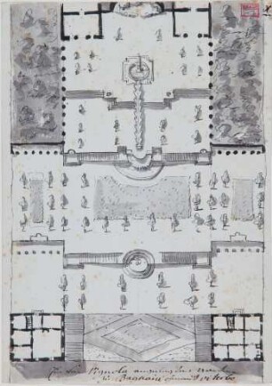 Villa Lante bei Bagnaja, Lageplan