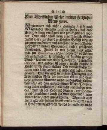 Dem Christlichen Leser meinen hertzlichen Gruß zuvor.