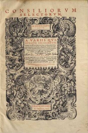 Consiliorum Selectorum, In Criminalibus Causis, Tomus Primus