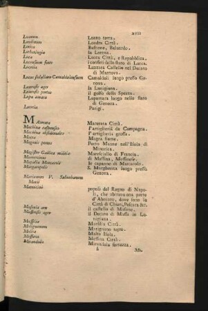 [Index Geographicus, Et Militaris, Latine, Et Italice]