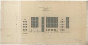 Gsaenger, Gustav; München; Stadtmuseum, Erweiterung - Erweiterung 2. Bauabschnitt, Tektur Nieserstr. (Ansicht)