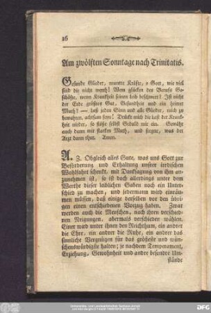 Am zwölften Sonntage nach Trinitatis.