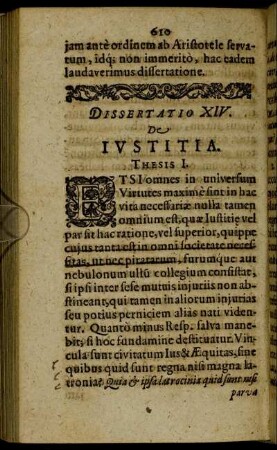 Dissertatio XIV. De Iustitia.