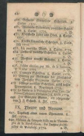 IX. Theater und Romane