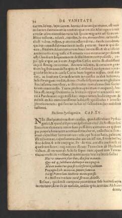 De Sorte Pythagorica. Cap. XV.