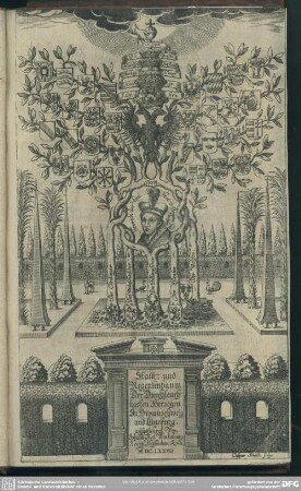 Stam[m]- und Regentenbaum Der Durchleuchtigsten Hertzogen Zu Braunschweig und Lünebrg, aufgeführet Von Johan[n] Just Winckelman, Hochf. Hessischen Rath. M DC LXXVII.