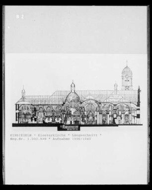 Schnitt durch die Klosterkirche in Einsiedeln