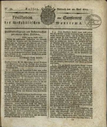 No. 32, Mittwoch den 21. April 1813
