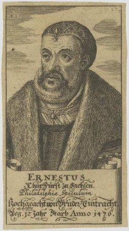 Bildnis des Ernestus Churfürst zu Sachsen