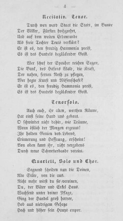 Quartett, Solo und Chor.