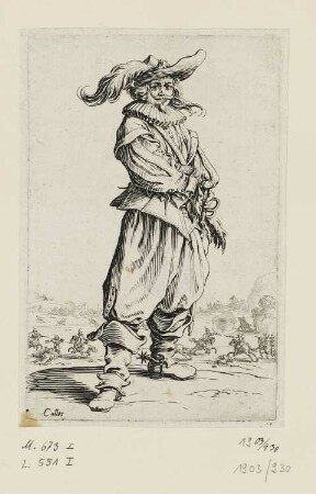 Edelmann mit Federhut, Blatt 3 der Folge "Trachten des Lothringischen Adels"
