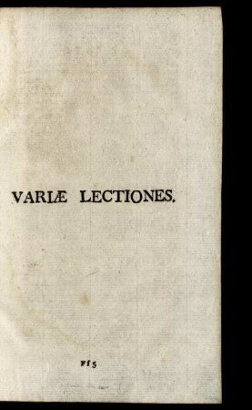 Variae Lectiones.