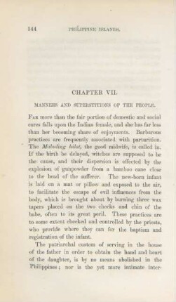 Chapter VII. Manners and superstitions of the people