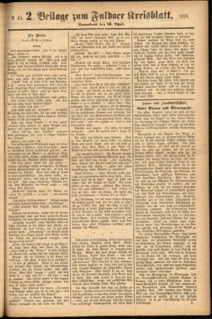 Dritte Ausgabe vom Samstag, den 16. April 1898.