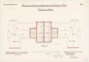 Infanteriekaserne auf dem Puhnberge, Glatz Mannschaftsgebäude: Grundriss Dachgeschoss 1:100