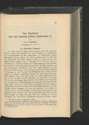 Eine Hypothese über den Zustand gelöster Elektrolyte. II.