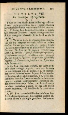 Titulus VIII. De coniugio leprosorum.