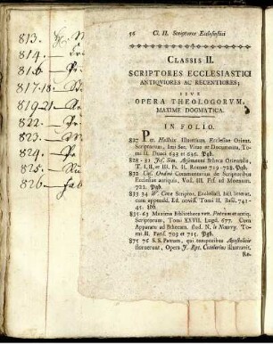 Classis II. Scriptores Ecclesiastici ...